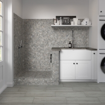 VENETIAN PEBBLES - 2X2/12X12, SILVER FLAT, SATIN