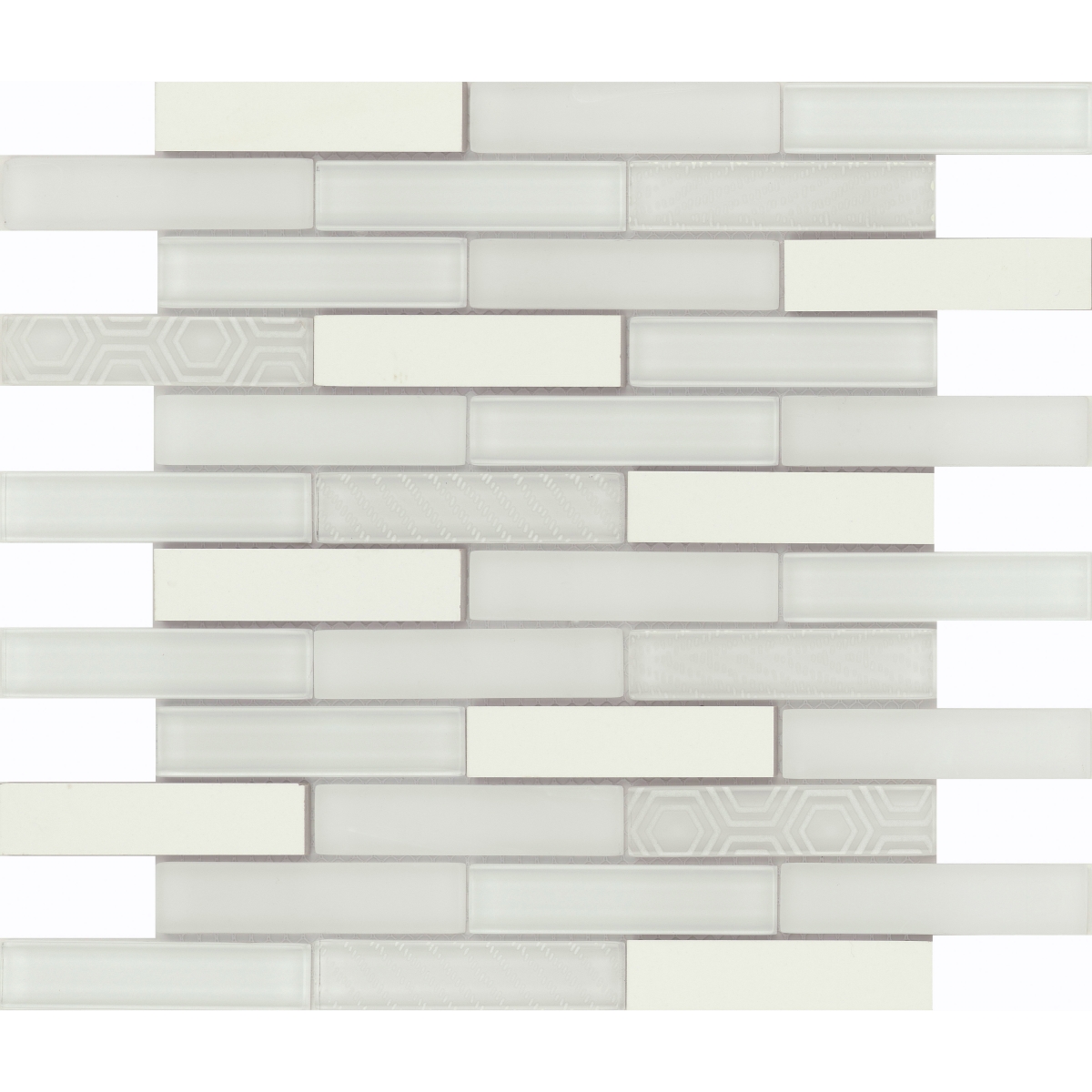 Volare Mosaci Mosaic Tile Stella color glossy and matte finish 0.91x3.86 and 12x12 glass material
