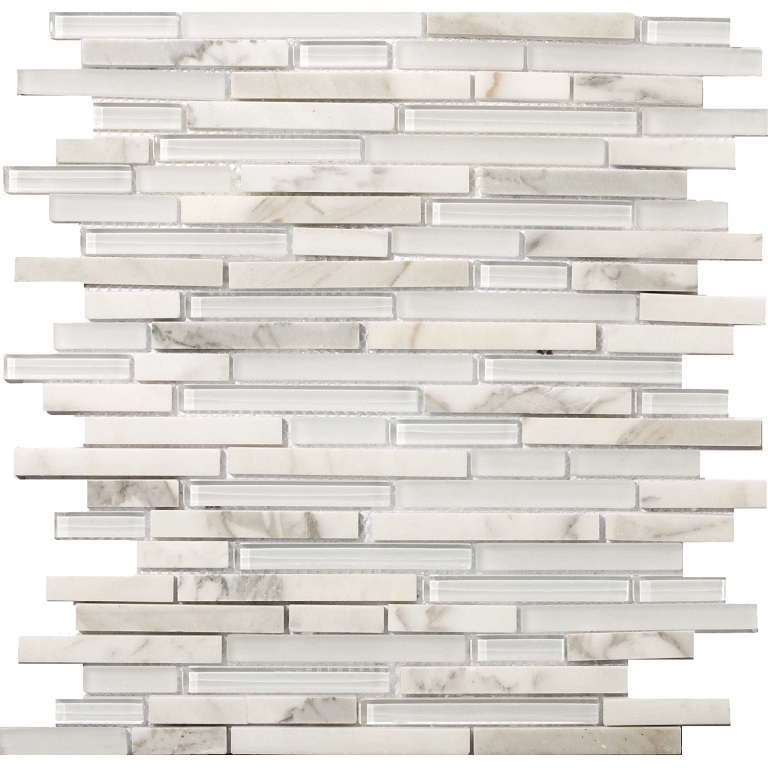 LUCENTE - 12X13, AMBRATO LINEAR STONE & GLASS BLEND, GLOSSY/MATTE
