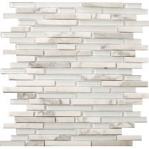 LUCENTE - 12X13, AMBRATO LINEAR STONE & GLASS BLEND, GLOSSY/MATTE