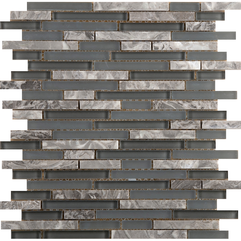 LUCENTE - 12X13, CONCORDIA LINEAR STONE & GLASS BLEND, GLOSSY/MATTE