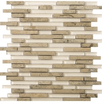 LUCENTE - 12X13, LIDO LINEAR STONE & GLASS BLEND, GLOSSY/MATTE