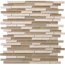 LUCENTE - 12X13, MURANO LINEAR STONE & GLASS BLEND, GLOSSY/MATTE