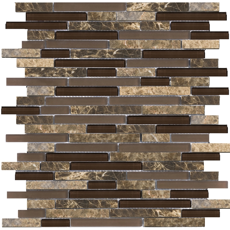 LUCENTE - 12X13, VETRO LINEAR STONE & GLASS BLEND, xGLOSS/MATTE