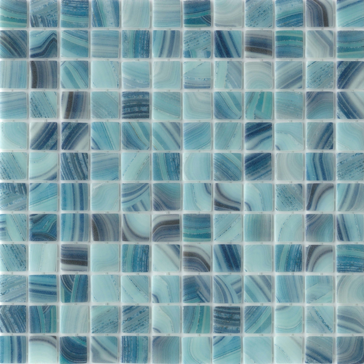 Waterlace Glossy Mosaic tile in Koro color, 12x18 size, glass material with glossy finish