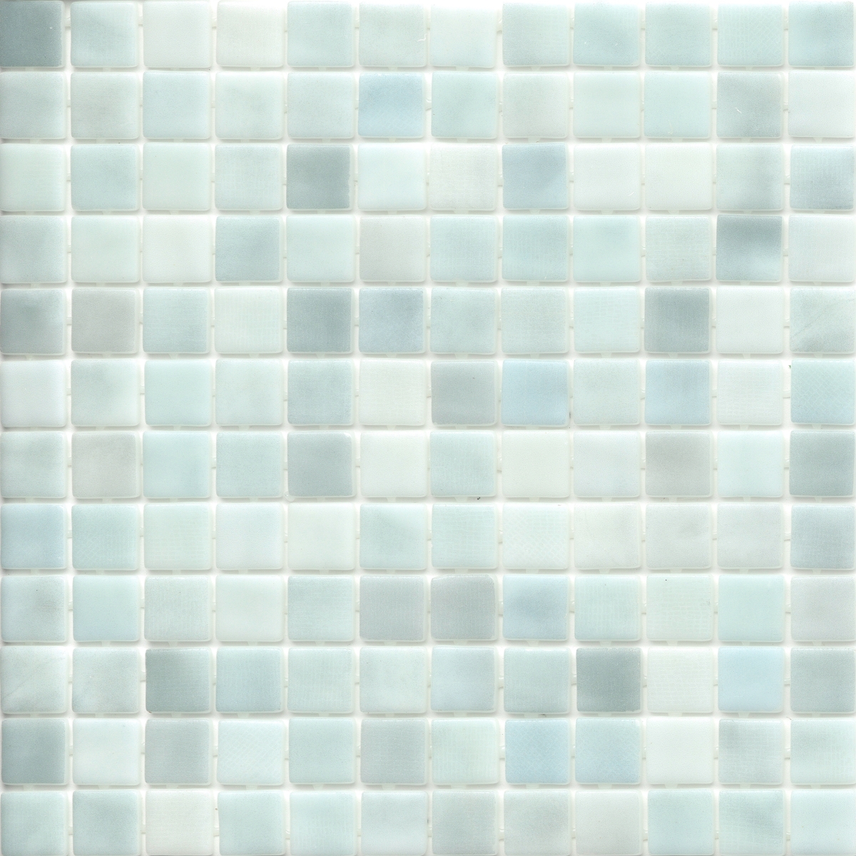 Waterlace Matte/Glossy Structured Blend Mosaic Tile in Toki and Viro colors, glass material, 1x1 and 12x12 size, textured finish