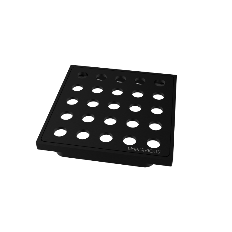 EMPERVIOUS 4" DRAIN GRATE AND FRAME - MATTE BLACK